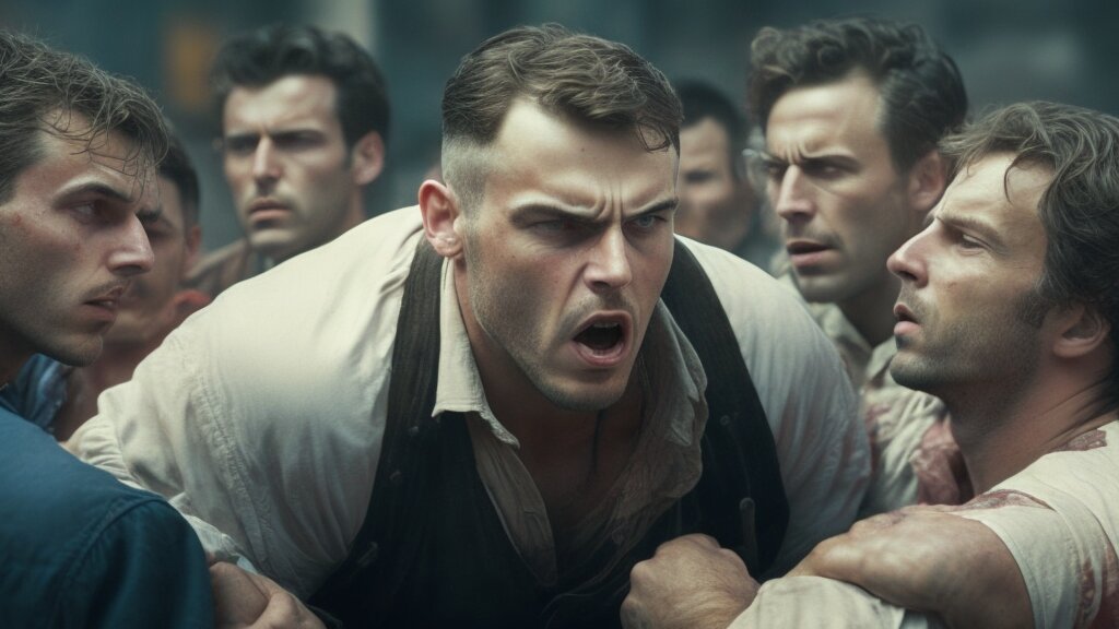 Мужчина оказался в драке против толпы