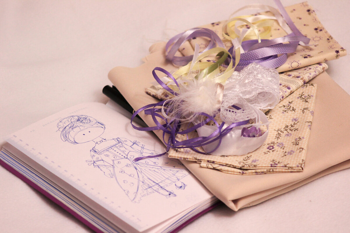 Эскиз куклы и подходящие материалы