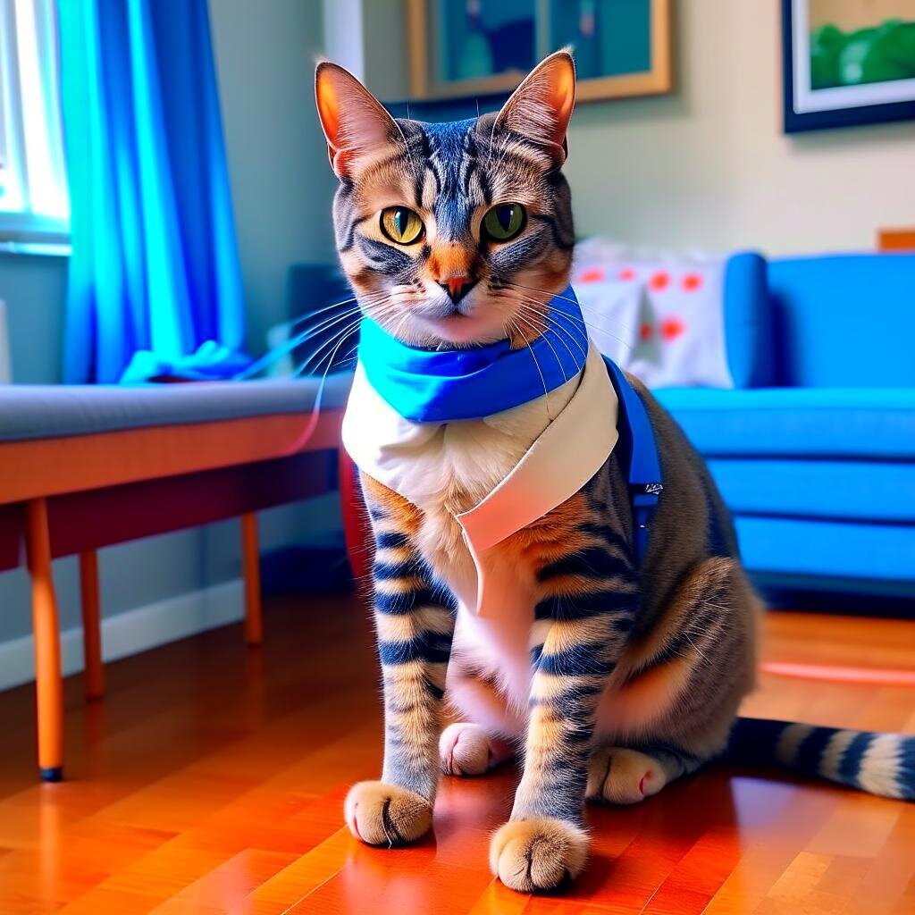 Кошка в бинтах