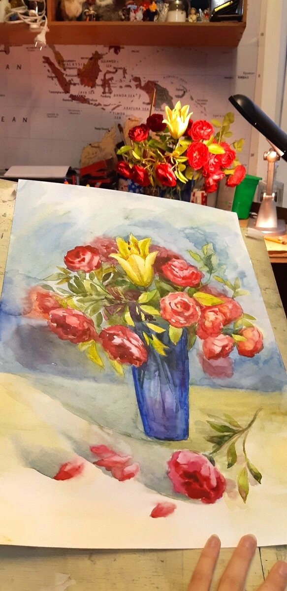 Картина "Розы" Гурылёва Ярославна. Продана