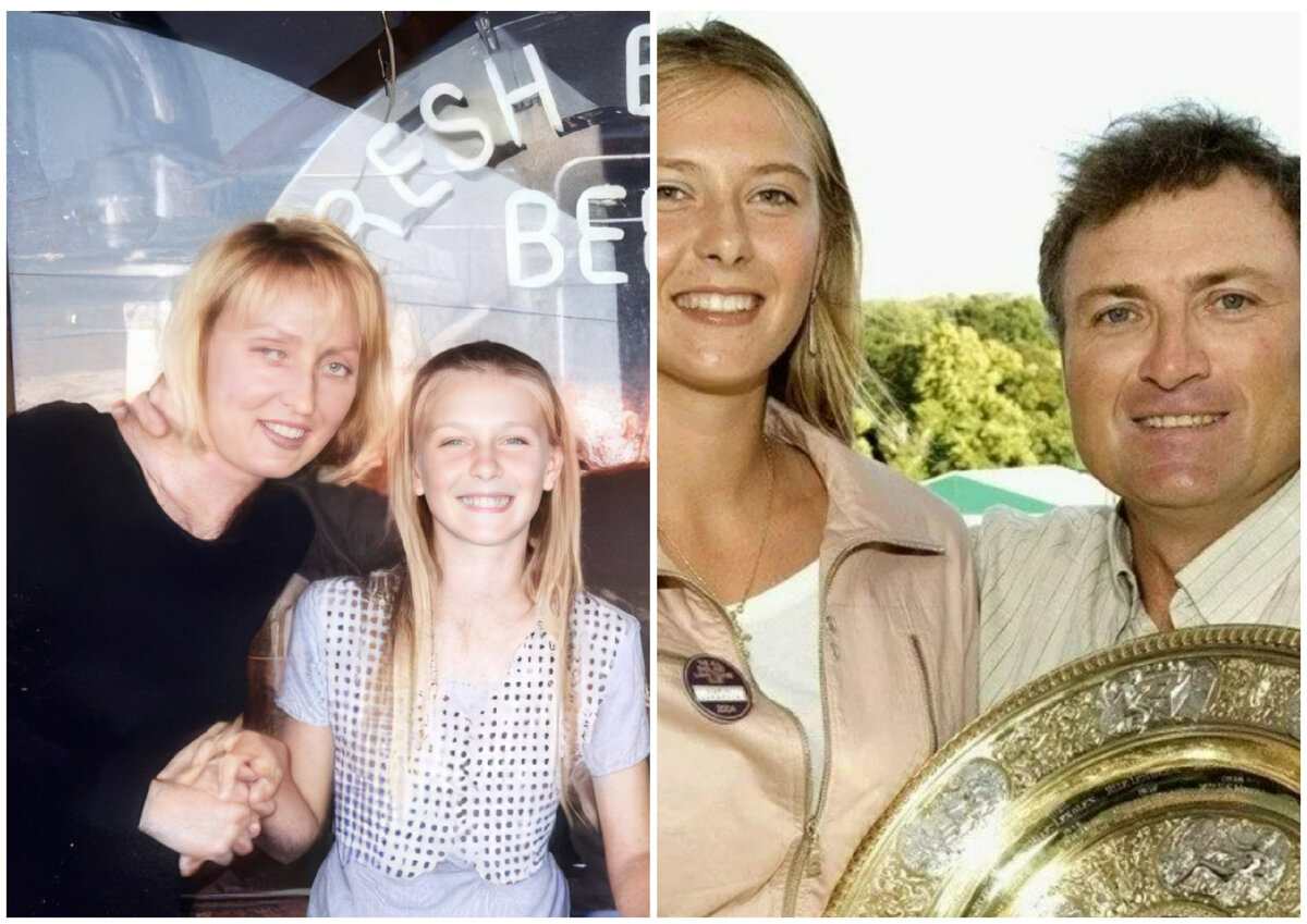 коллаж автора. Мария Шарапова с родителями