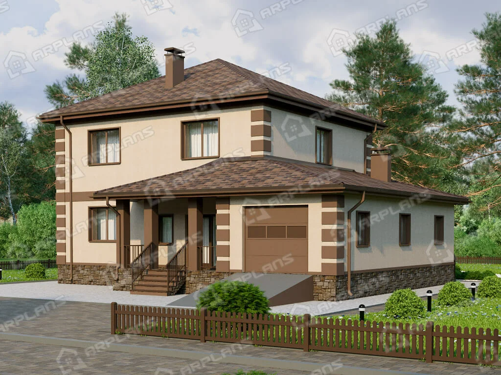 Фото 2 двухэтажного дома из газобетона. Источник arplans.ru Проект К-360 