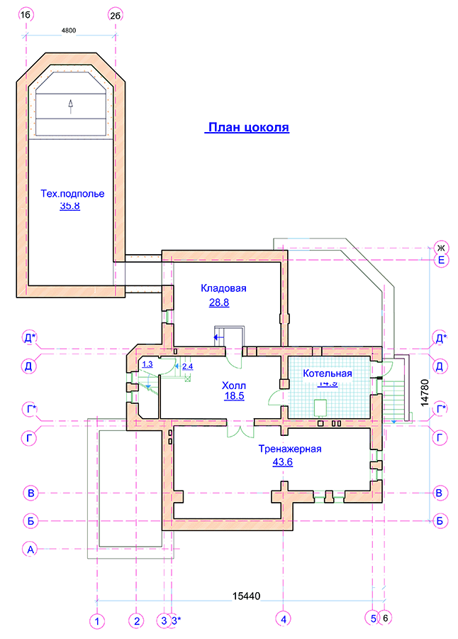 Трехэтажный особняк 466 м2 в стиле барокко - PA-31
