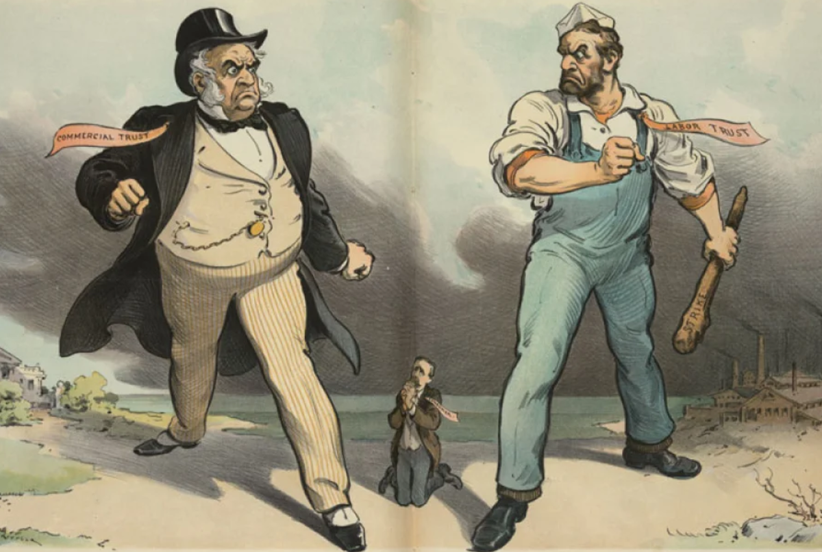 Классовая борьба. Капиталисты США 19 век. Карикатура классовая борьба. Буржуазия и пролетариат. Капиталист и рабочий карикатура.
