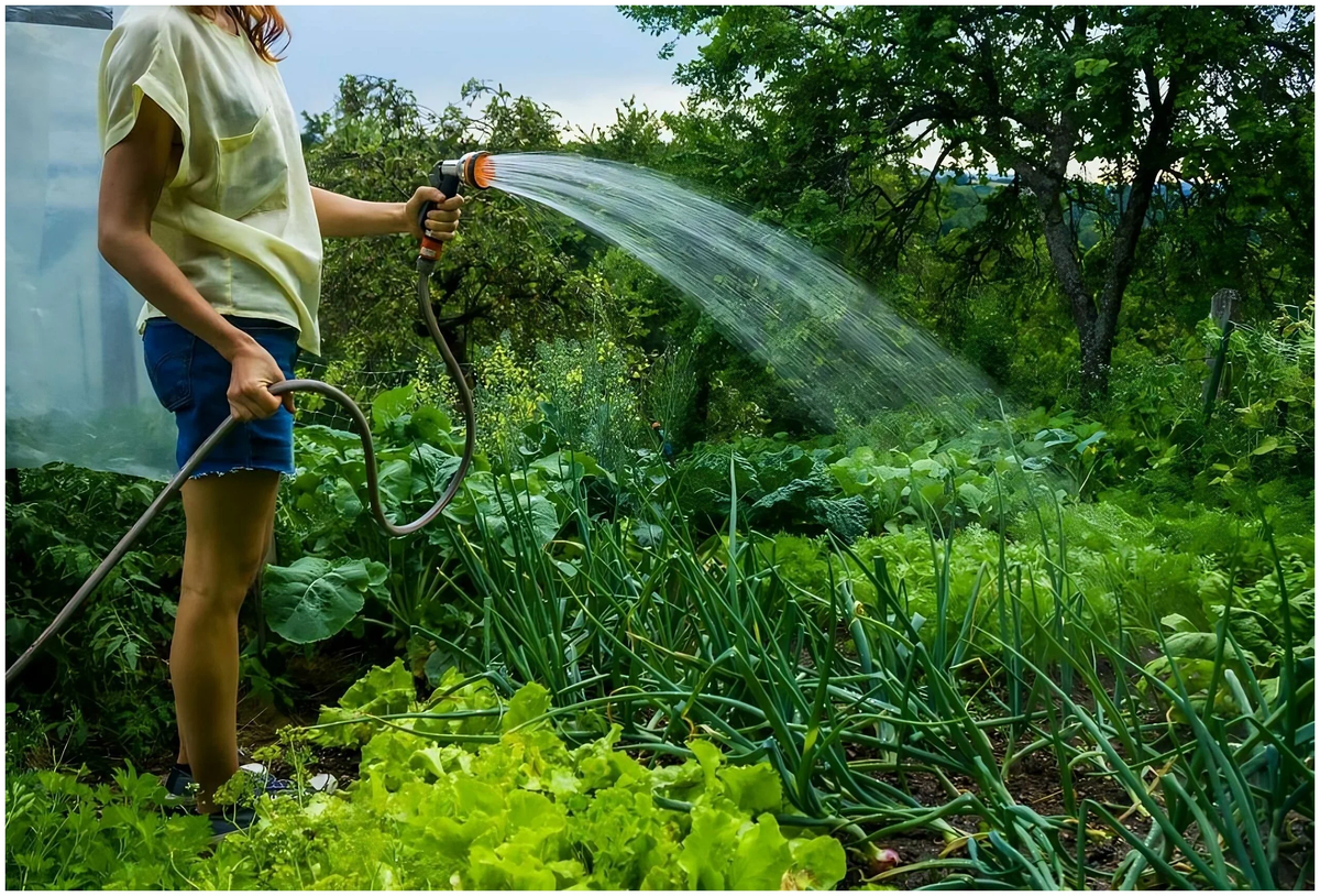 Общий сад и огород водный спорт. Полив огорода. Орошение на даче. Поливка огорода. Полив из шланга.