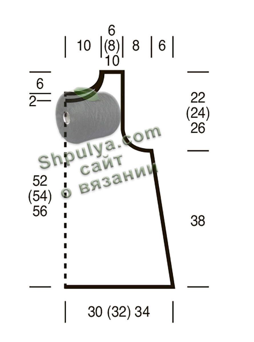 Выкройка вязаного летнего топа спицами