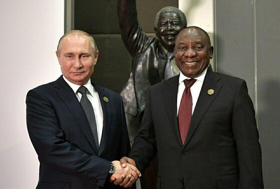    Владимир Путин и Сирил Рамафоса