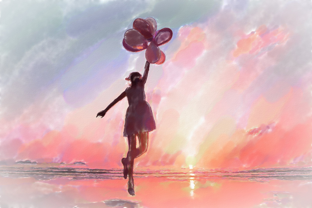 Мечта картинки. Счастливая девушка. Девочка с шариком на закате. Мечты картинки красивые.