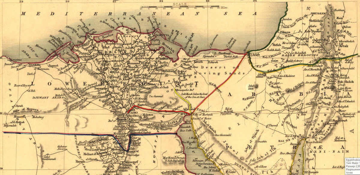 Вот тут фрагмент карты Древнего Египта, я отметила 2 канала - красной и желтой линией