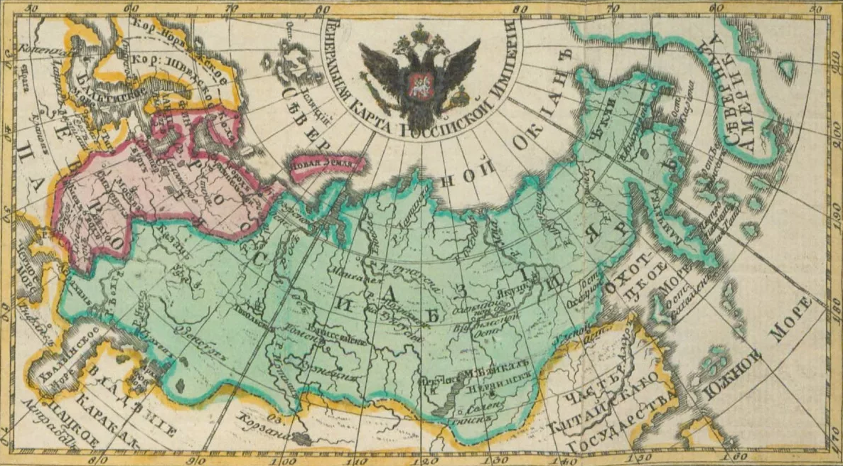 Карта Российской империи в 18 веке