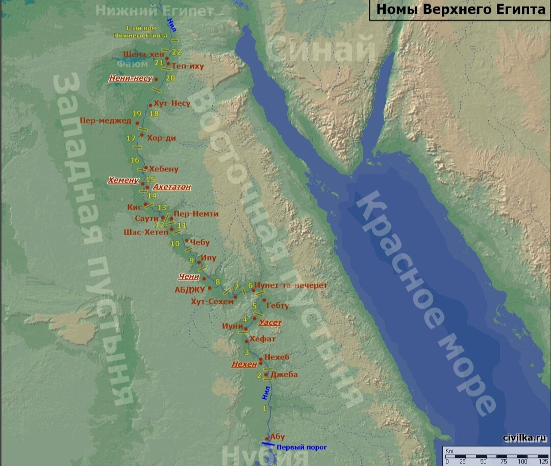 карта древнего египта