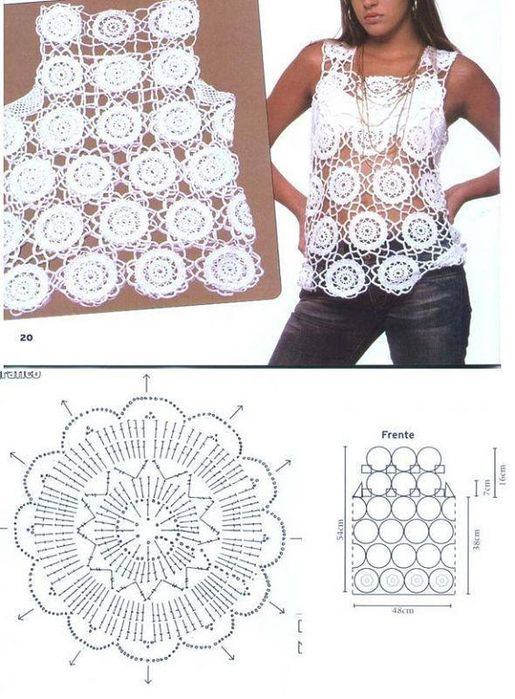 10 Patrones de Blusas a crochet Связанные крючком топы, Связаные крючком платья,