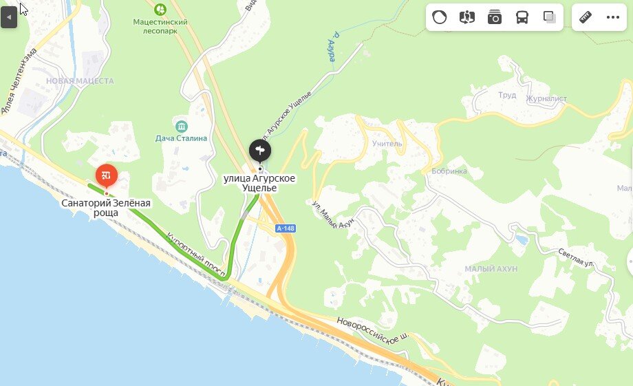 Дорога к водопадам от остановки Зеленая Роща