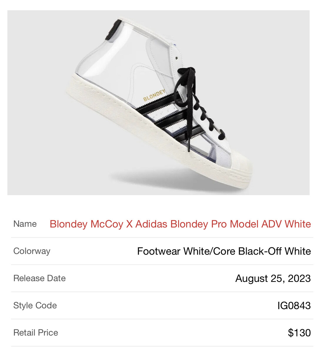 Adidas blondey mccoy hot sale