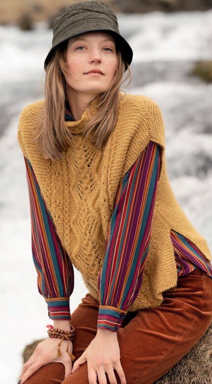 Жилет из пушистой пряжи
