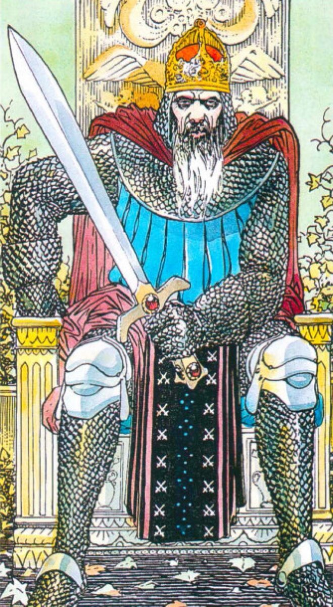 Король мечей таро райдера уэйта. Меч короля. Фортуна и король мечей. Фортуна и король мечей. Меч короля.