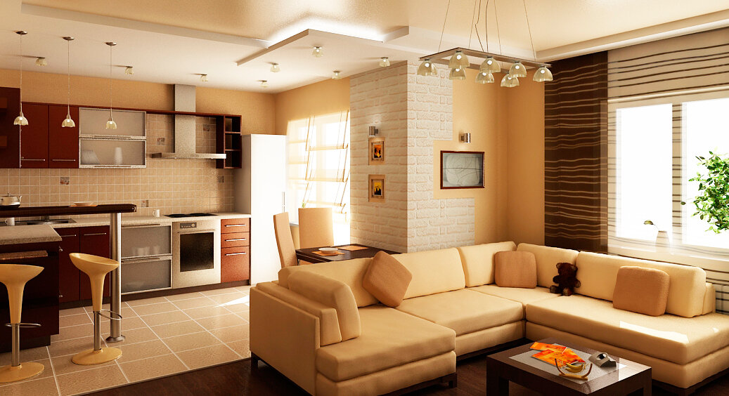 Гостиная и кухня - как одно целое