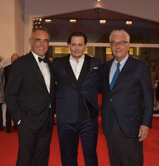 Альберто Барбера (Alberto Barbera), Джонни Депп (Johnny Depp), Паоло Баратта (Paolo Baratta) / © Bruno Chatelin / flickr