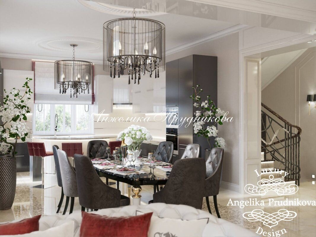 На фото: Интерьер современной кухни с глянцевыми фасадами