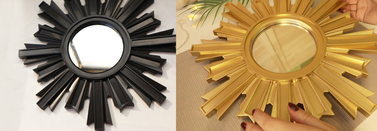               Зеркало до и после переделки                                           Зеркало после переделки 