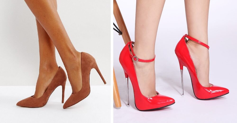 Модель слева еще ничего, хотя мне и ее забраковали. А вот красные я бы и сама побоялась надеть. Источник: Girlway.com.ru, Yandex.ru