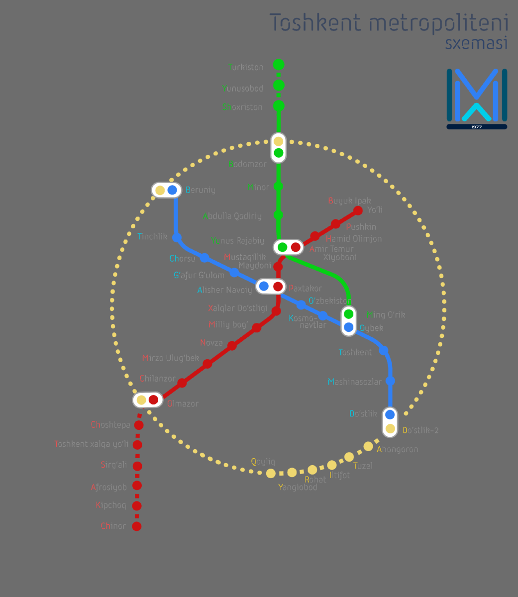 Карта метро ташкента 2022