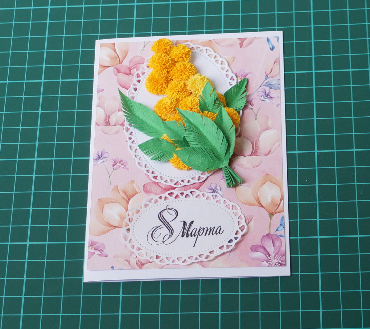 Открытка 2.  Открытка в технике квиллинг (бумажная филигрань)