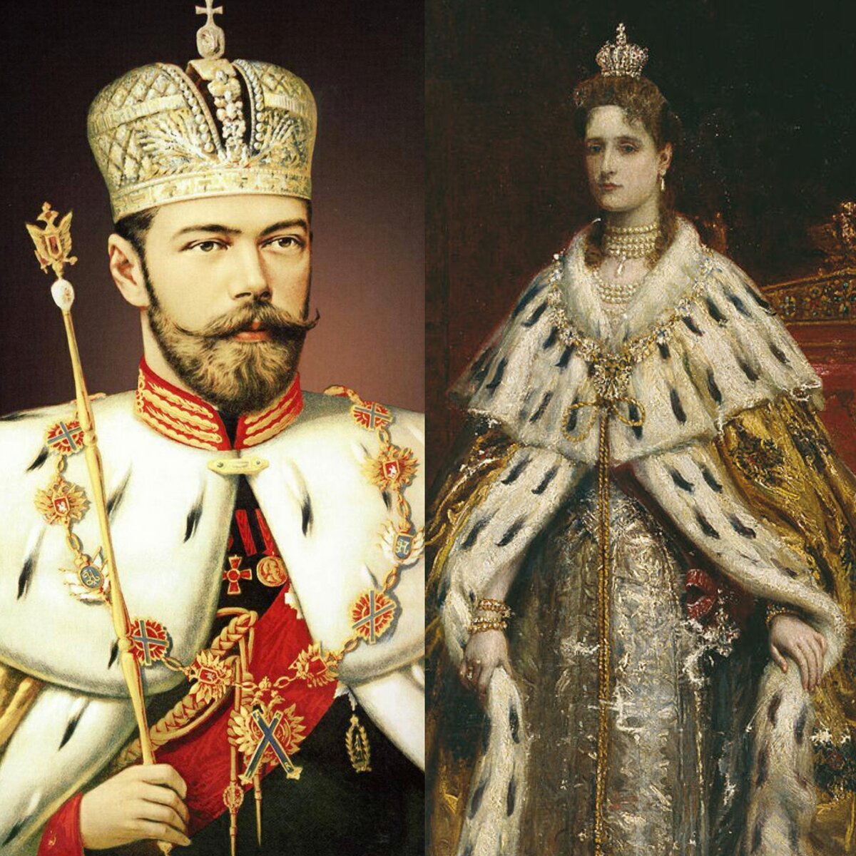 Коронационный портрет Николая 2 и Александры Федоровны