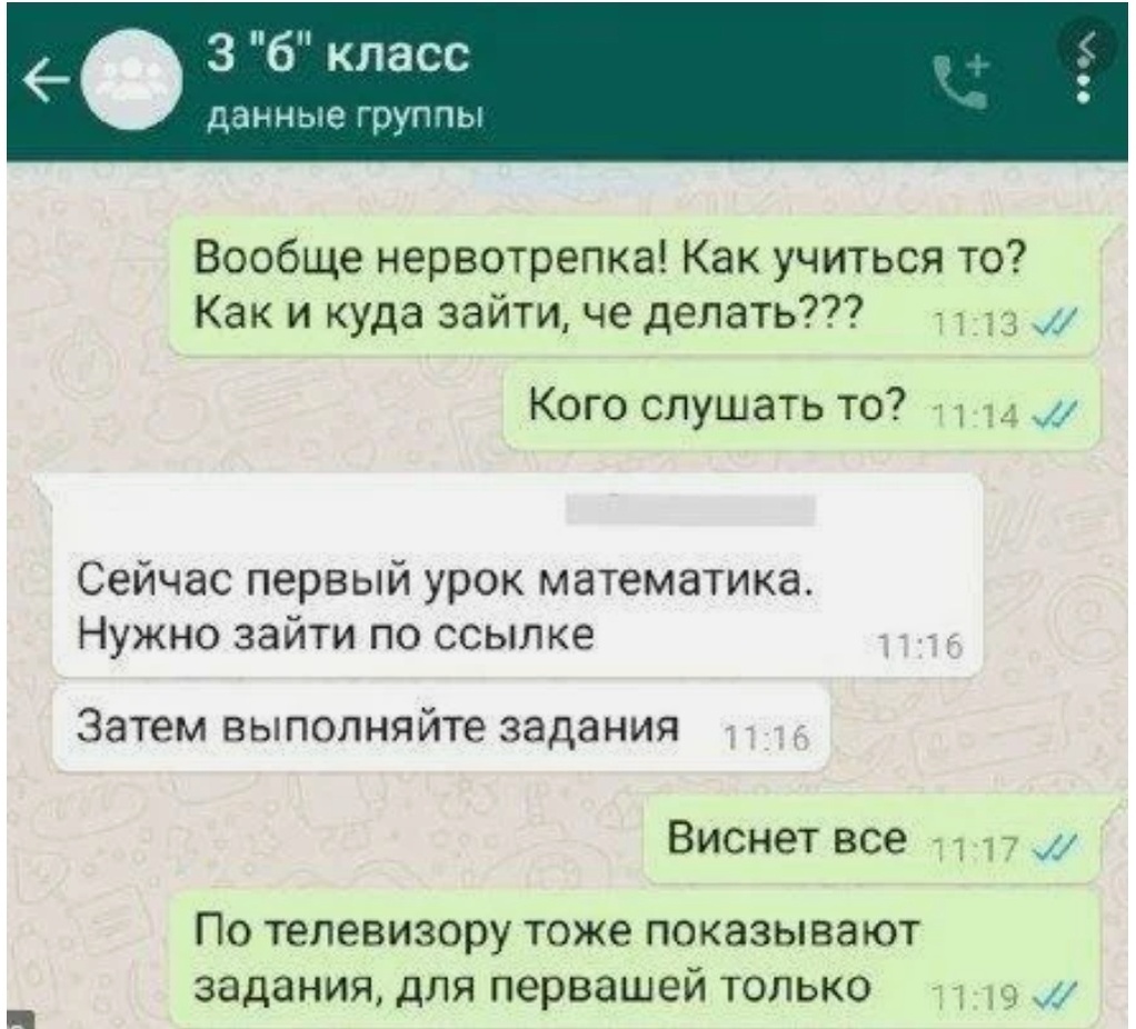 скриншот с родительского чата