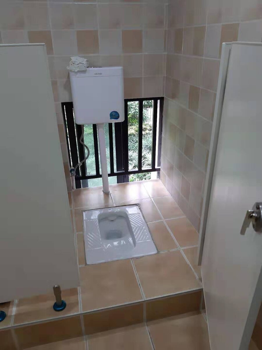 Очень "милый" вид из окна и тот самый любимый китайцами тип туалета.