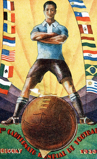 Рекламный постер с флагами стран-участниц ЧМ.