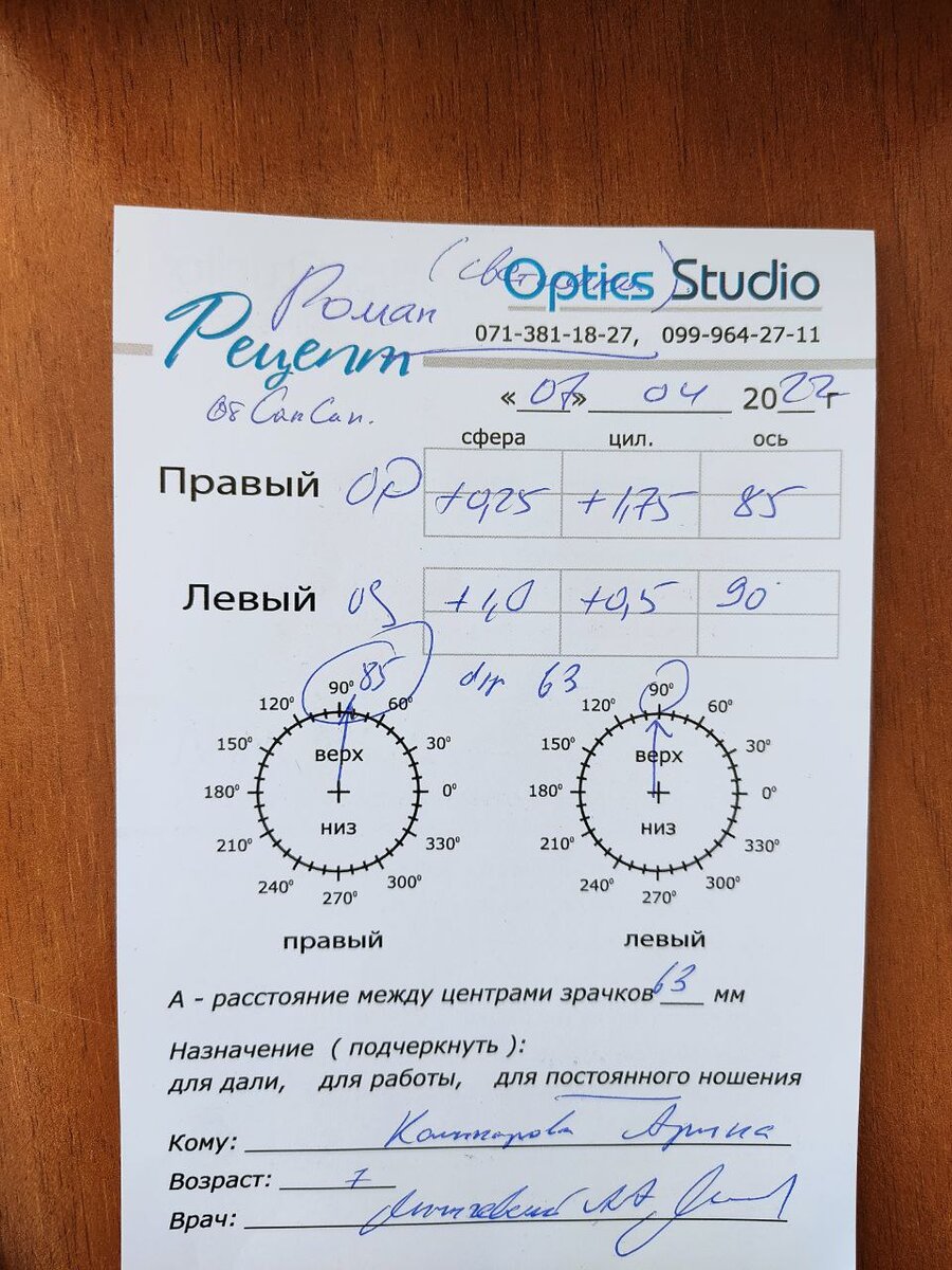 Это рецепт на очки