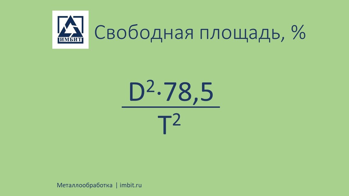 Расчёт свободной площади при перфорации с круглыми отверстиями