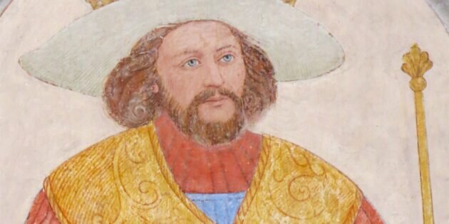 Харальд Синезубый. Фреска из собора Роскилле, XVI век. Изображение: Wikimedia Commons📷
