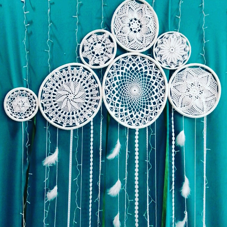 Оформление фотозоны ажурными салфетками