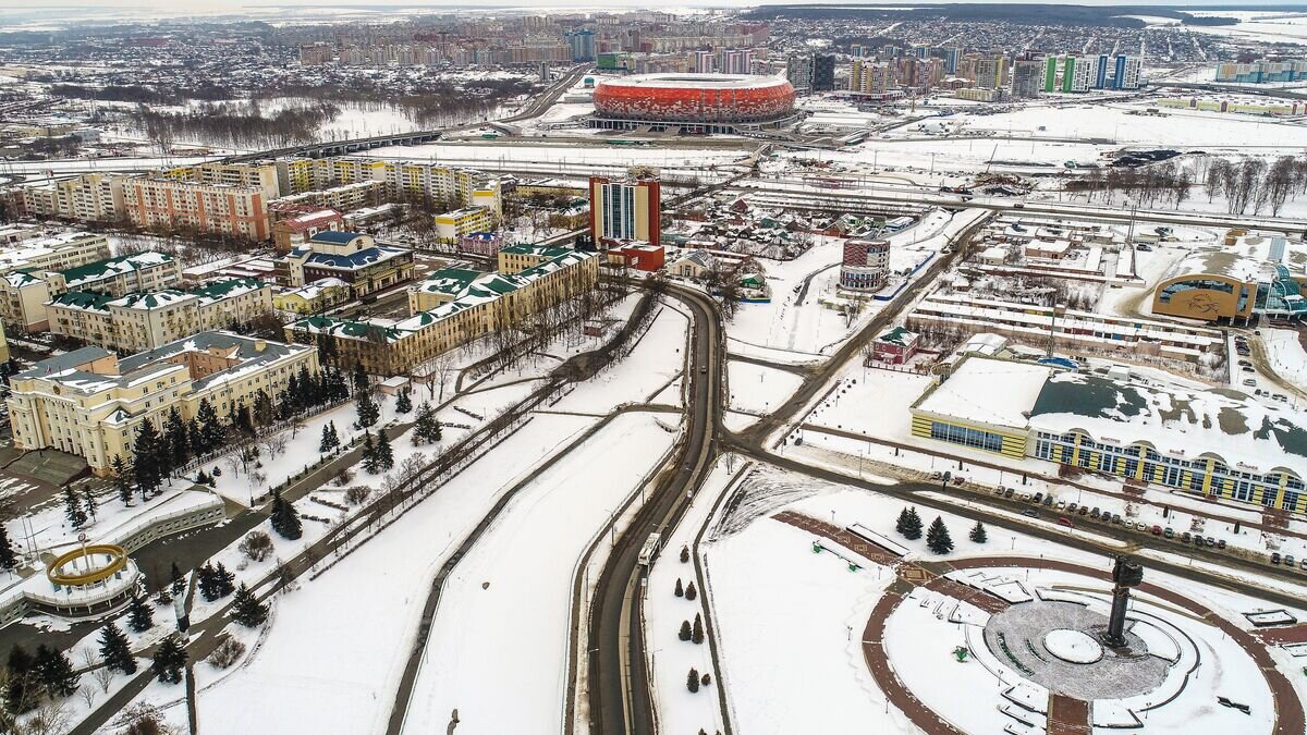    Вид на Саранск. Справа - фонтан у памятника Дружбы народов© РИА Новости / Алексей Куденко