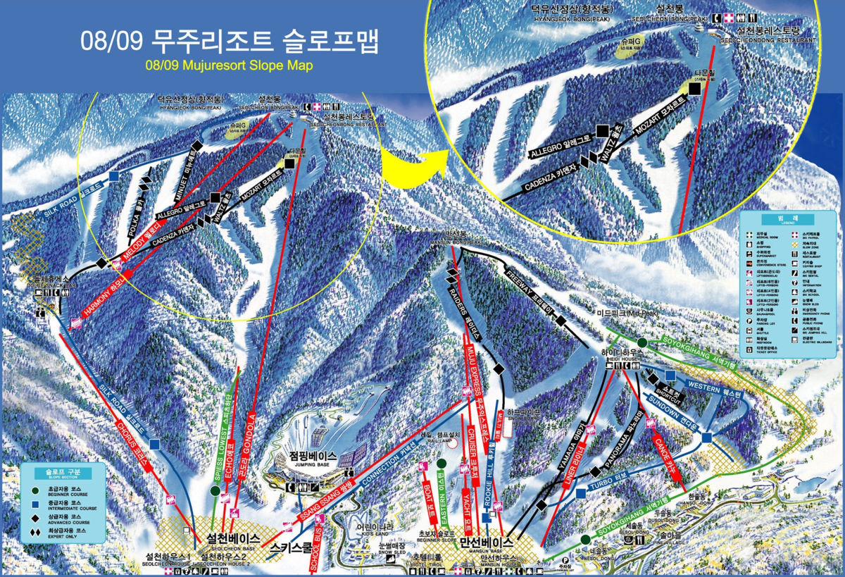 Северная корея горнолыжный курорт. Горнолыжный курорт Муджу. Горнолыжные курорты Кореи. Горнолыжные трассы в Корее. Склон на карте.