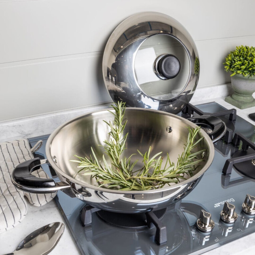 Вок с крышкой Vantage трехслойный, 32 см