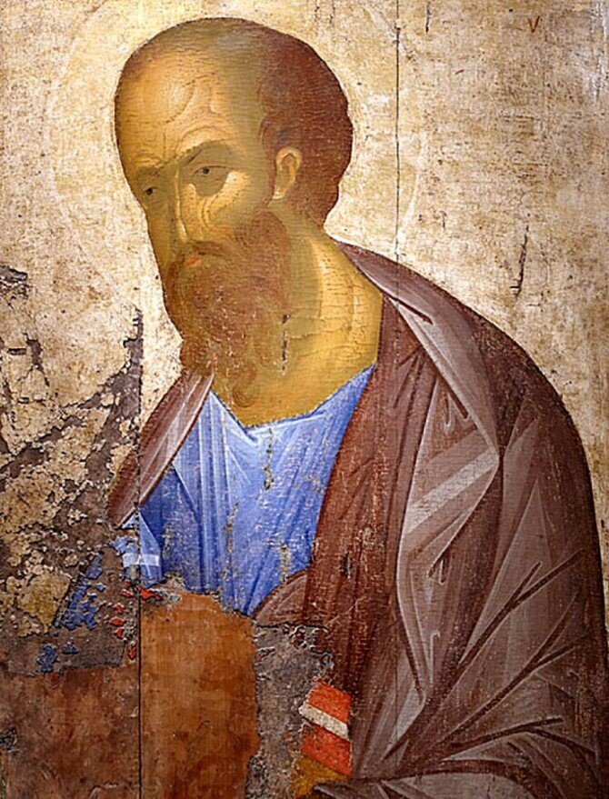Андрей Рублёв. Апостол Павел. 1410-1420 гг. Изображение из открытых источников