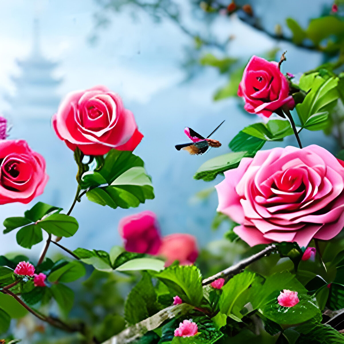 Иллюстрация дизайнера Ирины Одарчук Паули Китайская роза