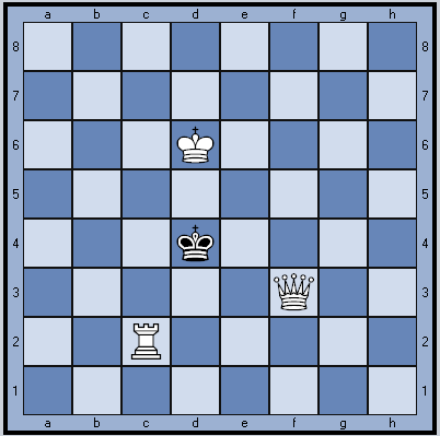 Белые начинают и ставят мат в 2 хода.