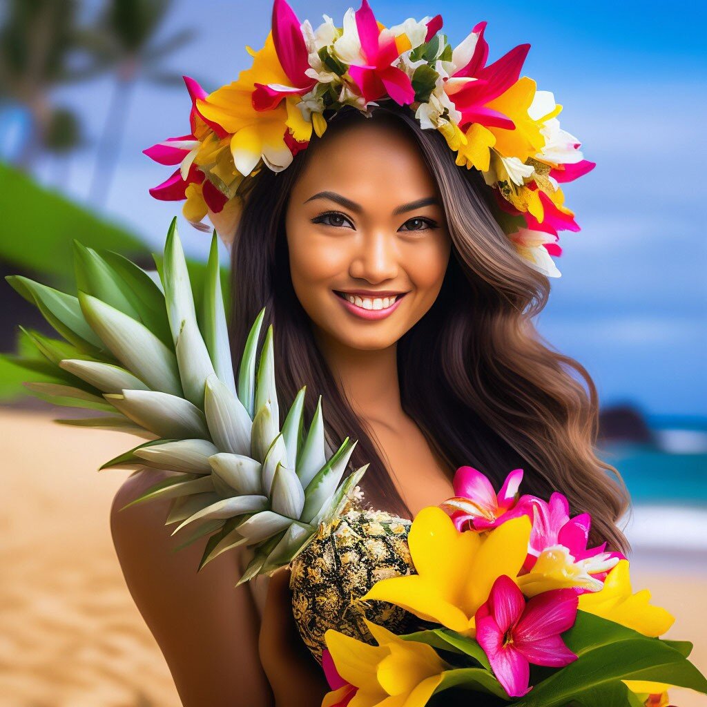 Иллюстрация гавайской девушки