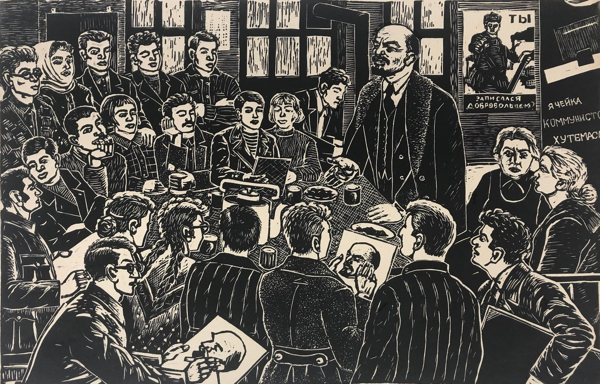 Рзакулиев Алекпер Алексер оглы «В. И. Ленин у вхутемасовцев».
1967 г.