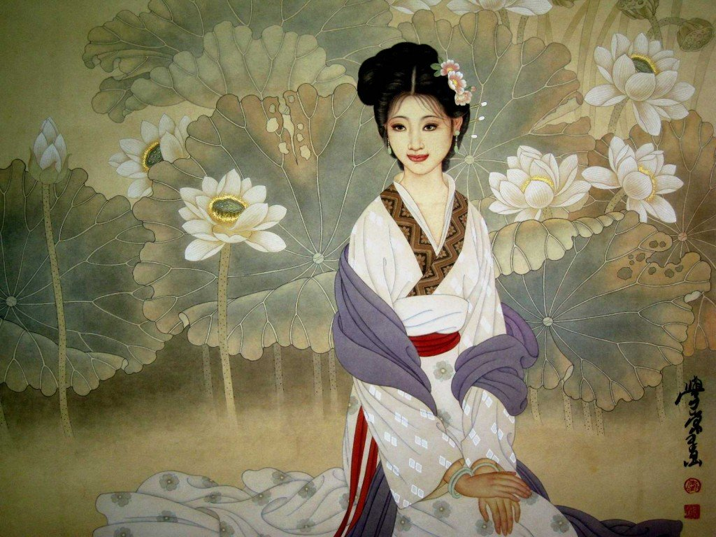 Лэй Цзу  嫘祖 Léi Zǔ  Наложница  1-го ранга желтого императора Китая. Живопись Китая