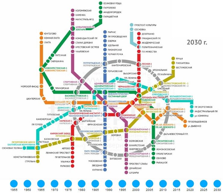 План развития метрополитена в Петербурге к 2030 году
