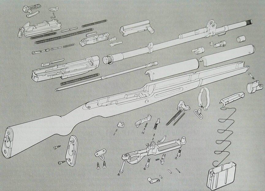 Взрыв-схема винтовки ФН-49.