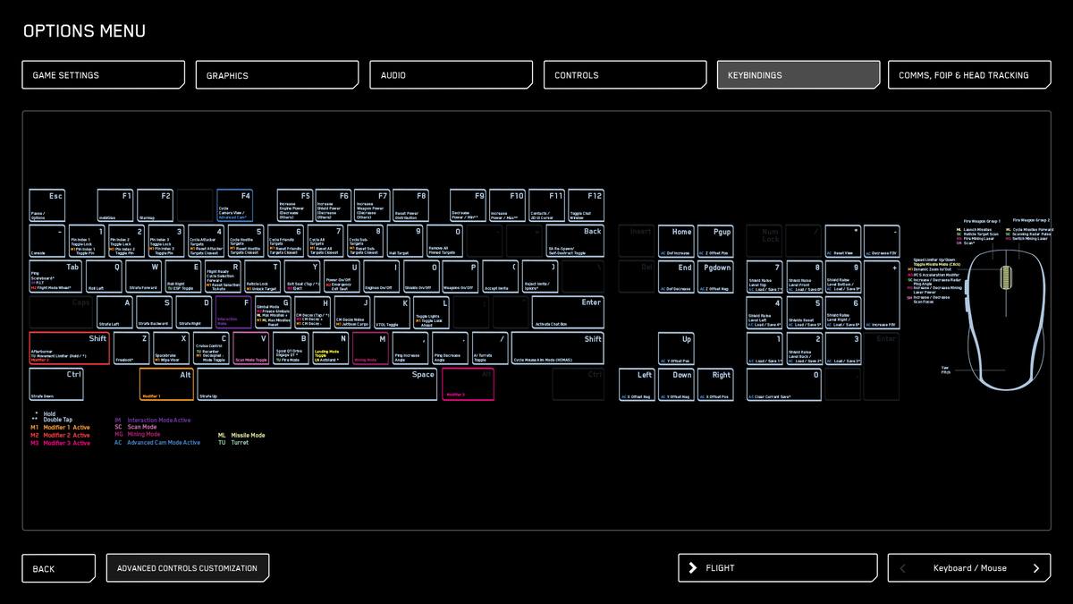 Опция настройки кнопок слева внизу “ADVANCED CONTROLS CUSTOMIZATION”