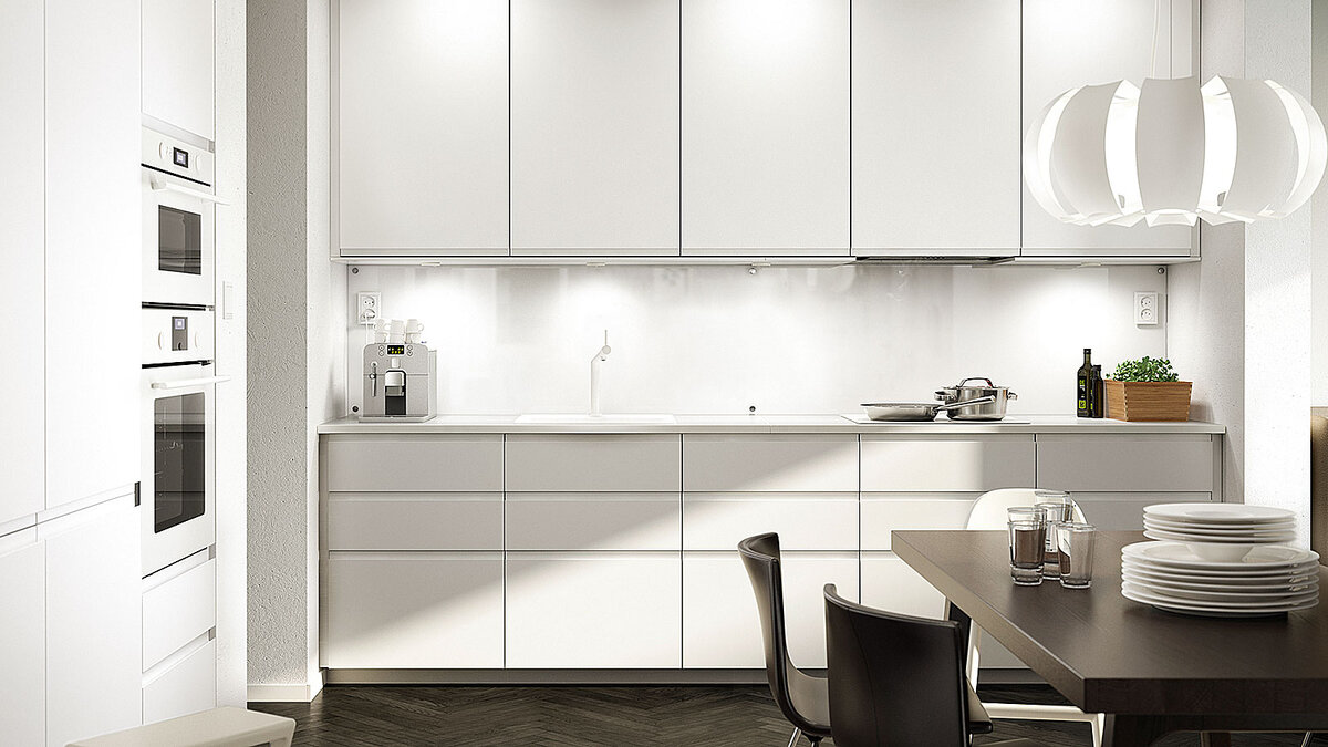 Современная мебель в интерьере кухни.