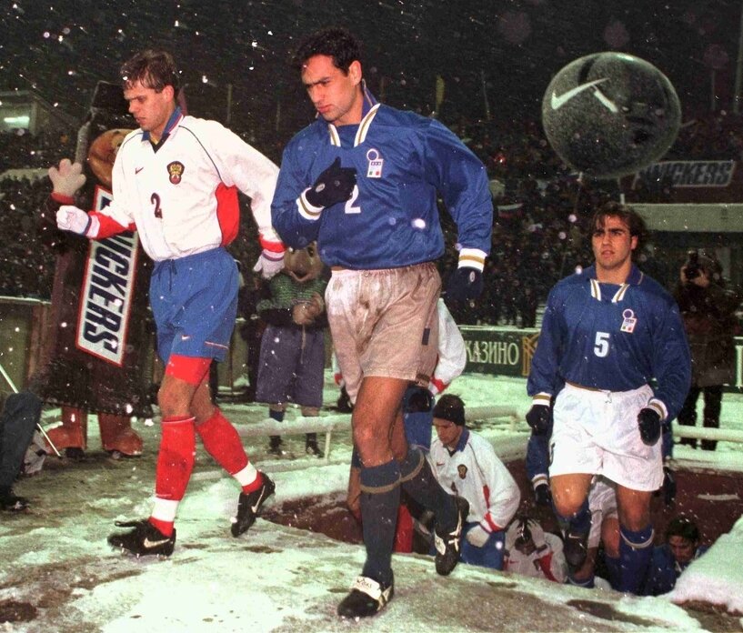 Cборные России и Италии. Москва, стадион "Динамо", 1997 год.