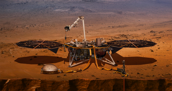 На рисунке: автоматическая марсианская станция "InSight".